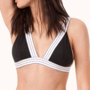 Lively Black and White The Deep V Neck Bra Bralette